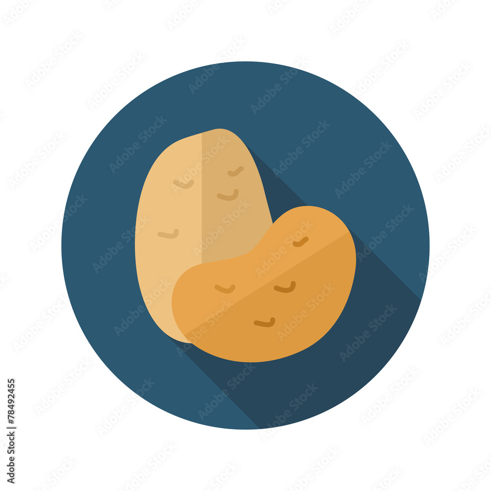 Potato flat icon with long shadow Potato flat icon with long shadow