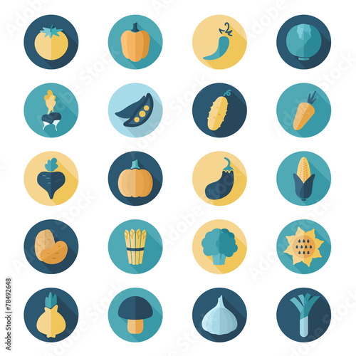 Vegetable flat icon with long shadow
