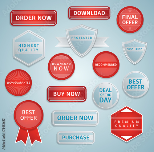 Modern web labels and badges. EPS10.