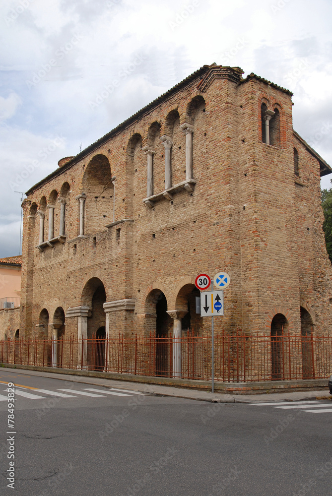 Italy Ravenna, King Theodoric palace facade.