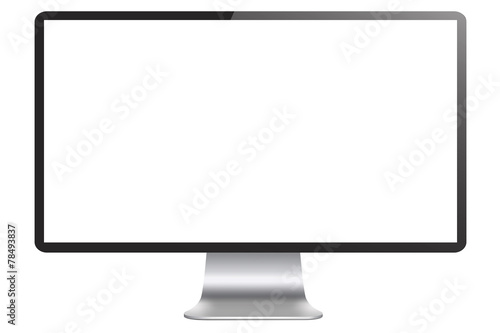 Empty Computer Display Isolated on White Background with Clippin photo