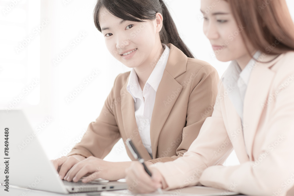 Business people discussing the charts and graphs showing the res Business people discussing the charts and graphs showing the res