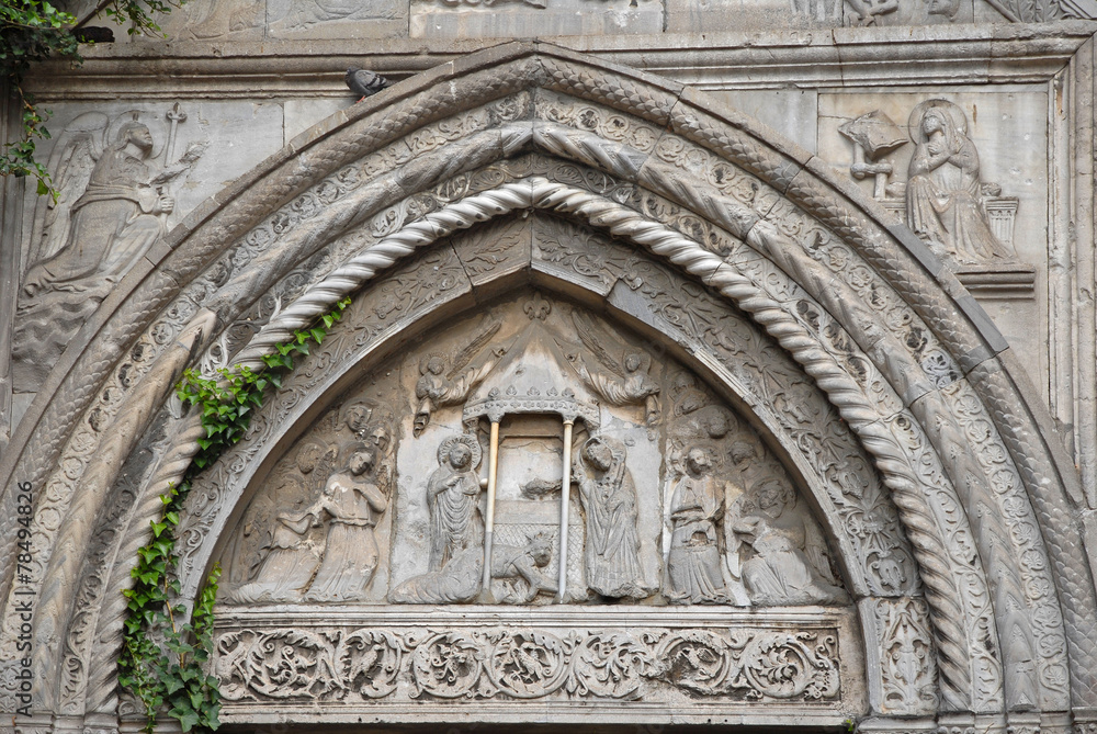 Saint John Evangelista church front door decoration