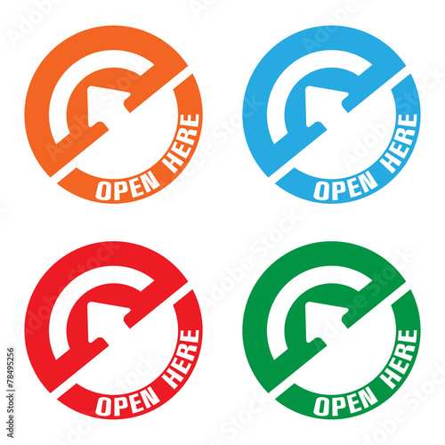 Open here stickers