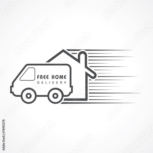 Free Home Delivery concept for increase the sell stock vector