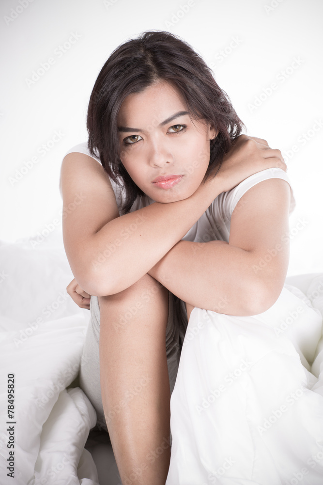 Portrait of a beautiful young woman in bed Portrait of a beautiful young woman in bed