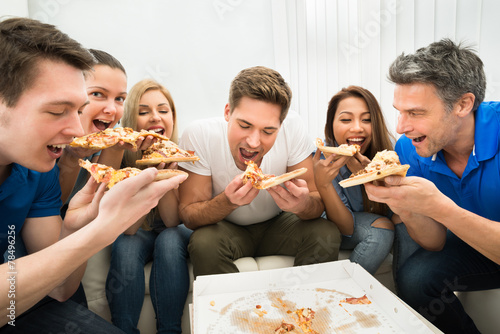 Friends Eating Pizza