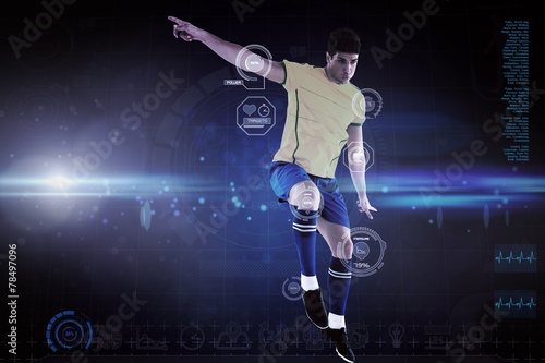 Composite image of football player