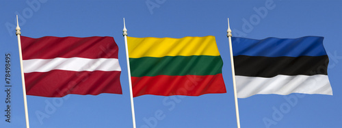 Canvastavla Flags of the Baltic States
