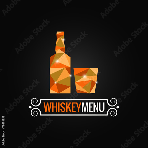 whiskey bottle poly design background