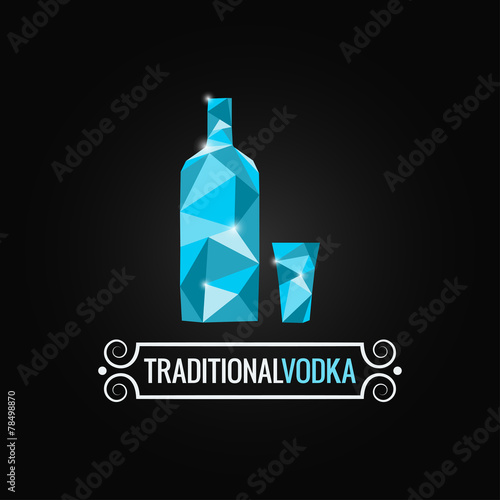 vodka bottle poly design background