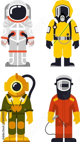 People occupation characters set in flat style