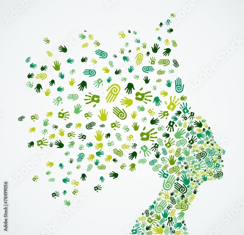 Collaborative Ecology Woman head concept