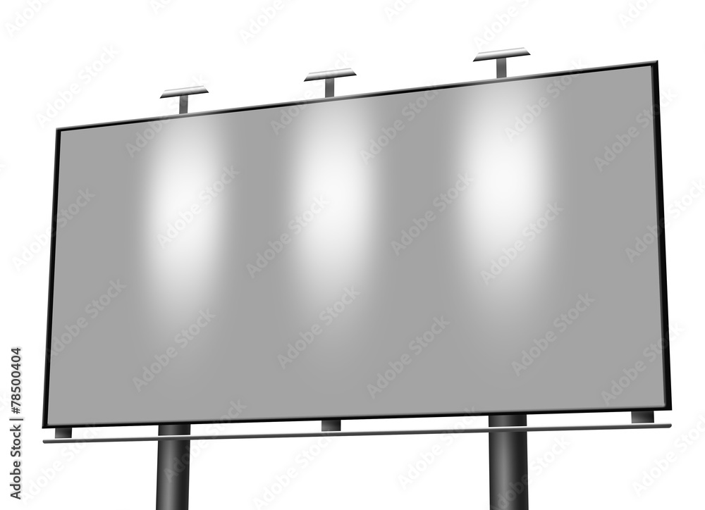 Obraz premium Blank billboard isolated on white background