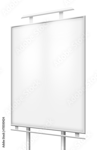 Blank billboard (city advert) isolated on white background