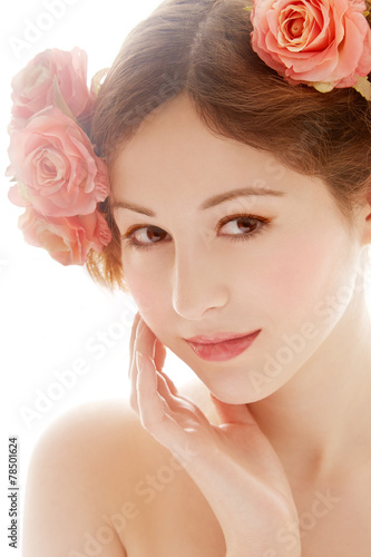 Flower Beauty. Spring make up.