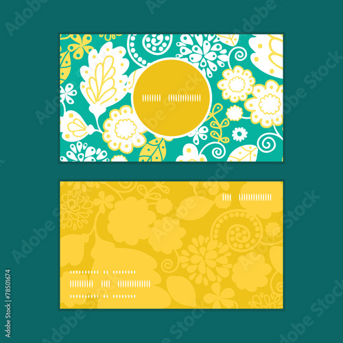 Vector emerald flowerals vertical round frame pattern business