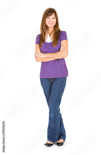 Student: Pretty Woman Standing With Arms Crossed