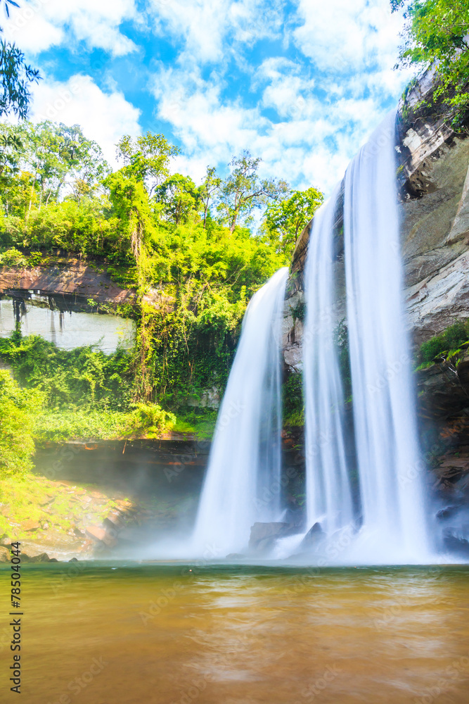 Naklejka premium Huay Luang waterfall in Ubon Ratchathani province, Thailand
