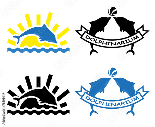 Logos of Tourism and Dolphinarium