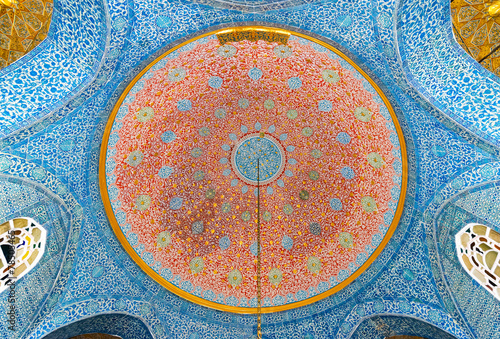 Decorated ceiling in one of the domes in the Topkapi palace photo