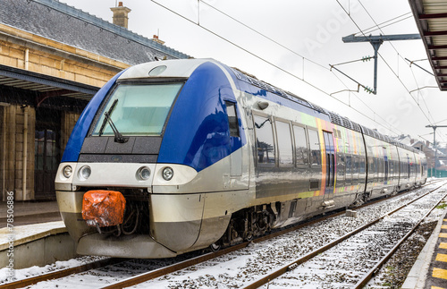 Regional train at Saint-Die-des-Vosges station - Lorraine, Franc