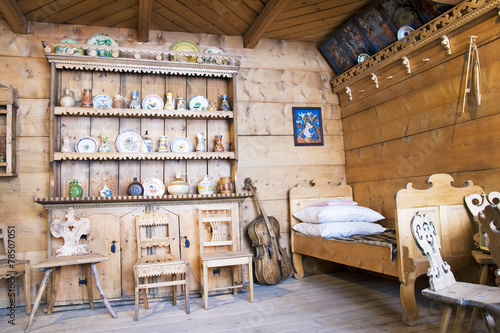 Quadro em tela Regional interior mountain hut