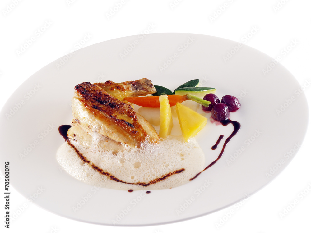 fried guinea fowl in white & dark sauce fried guinea fowl in white & dark sauce