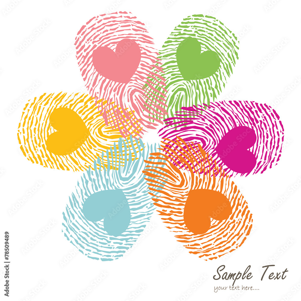 Colorful fingerprint vector with flower symbol vector Stock Vector ...