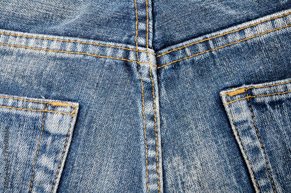 Close up jeans pocket back side of pant Close up jeans pocket back side of pant