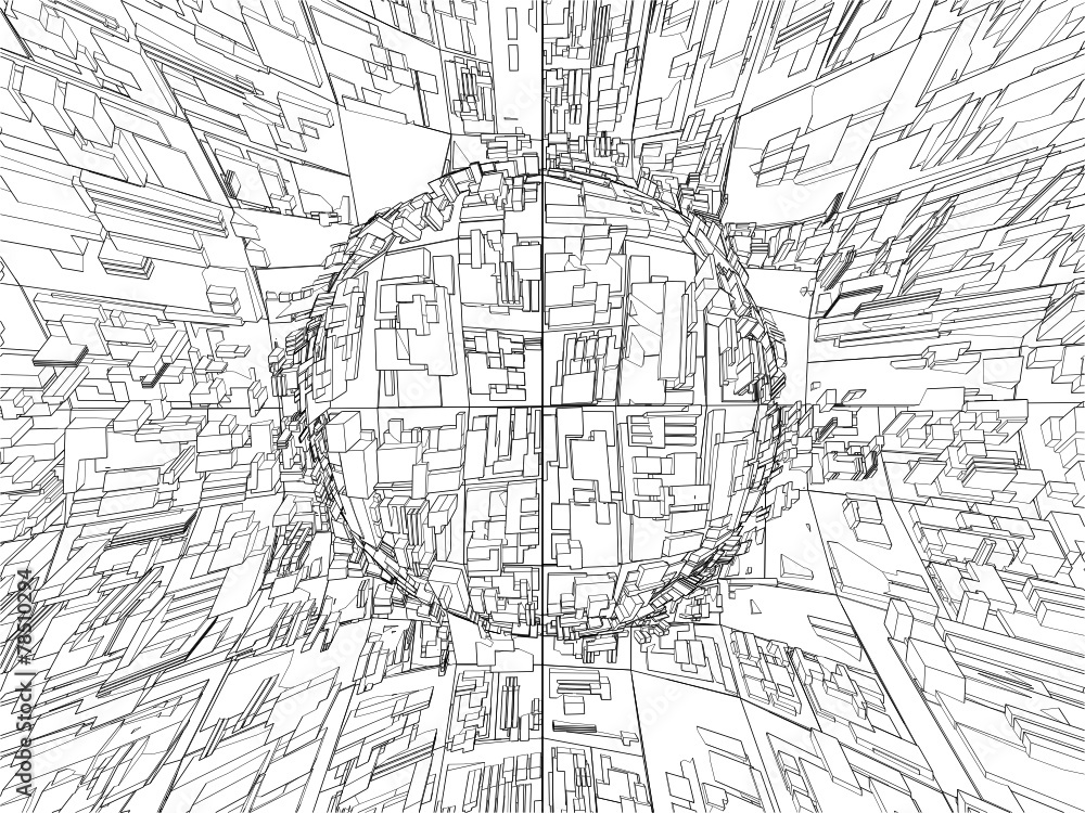 Fototapeta premium Abstract Urban City Vector