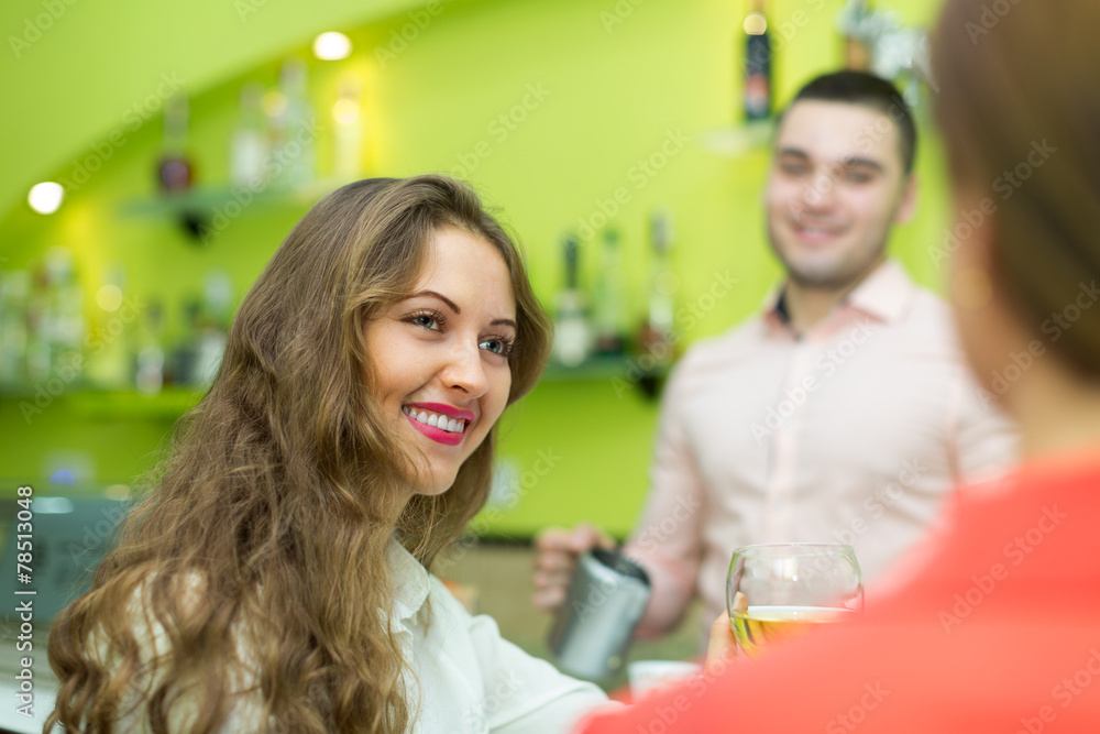 Female friends in the bar