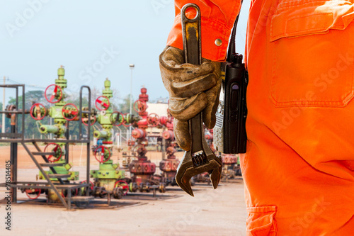 Wrench, Basic tool for fixing in well head crude oil site photo