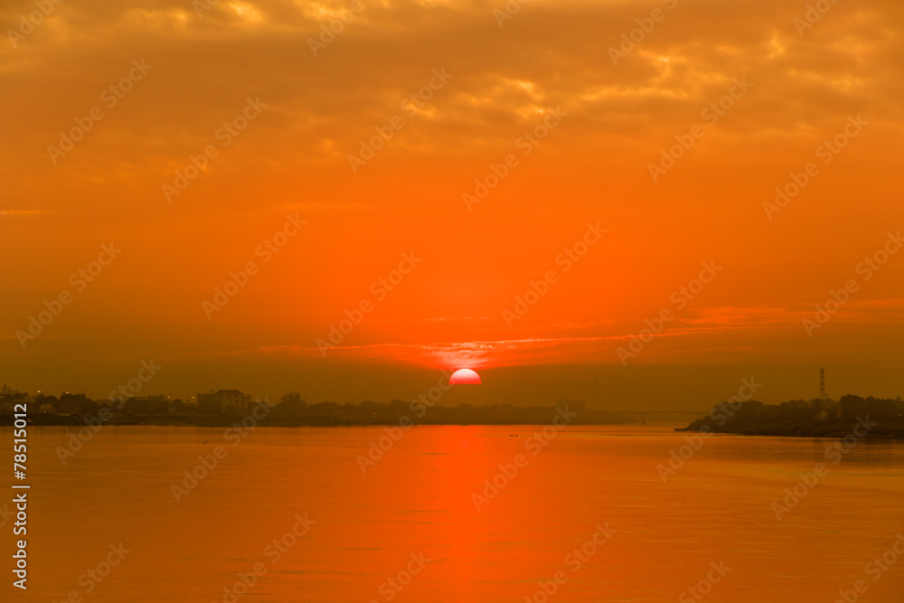 sunset at Mekong River