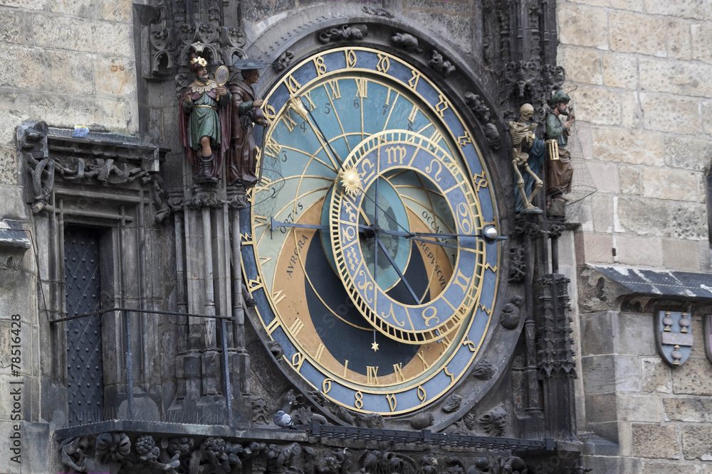 The famous astronomical clock on the Old Town Square in Prague The famous astronomical clock on the Old Town Square in Prague