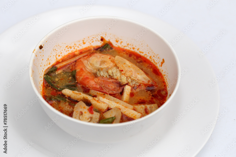 Tom Yum Goong - Thai hot and spicy soup with shrimp Tom Yum Goong - Thai hot and spicy soup with shrimp