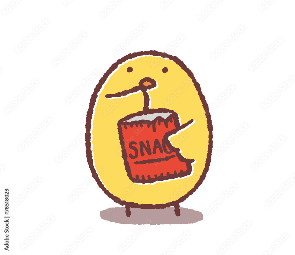 お菓子を食べるヒヨコ Stock Illustration Adobe Stock