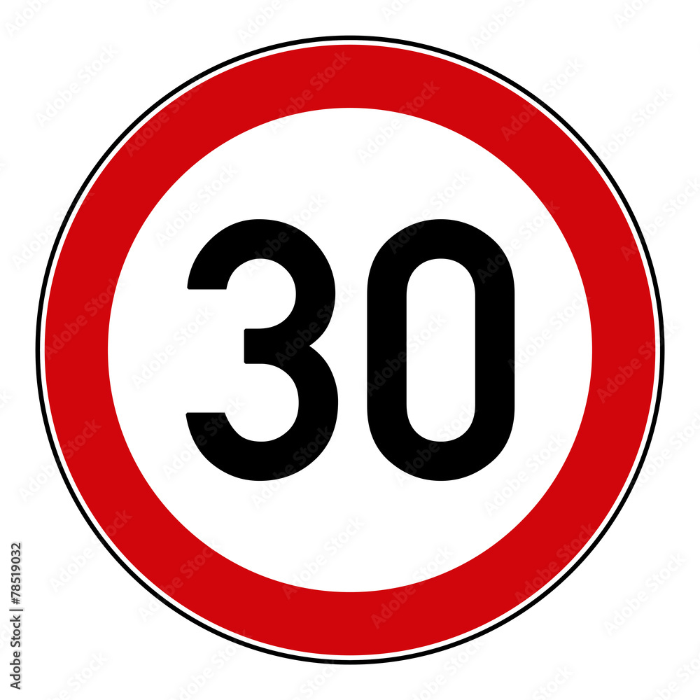 rsr1 RoadSignRound 274 - Höchstgeschwindigkeit 30 km/h - g3230 rsr1 RoadSignRound 274 - Höchstgeschwindigkeit 30 km/h - g3230