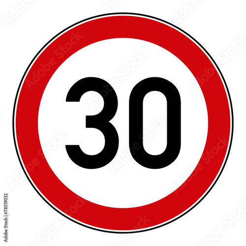 Obraz na plátně rsr1 RoadSignRound 274 - Höchstgeschwindigkeit 30 km/h - g3230