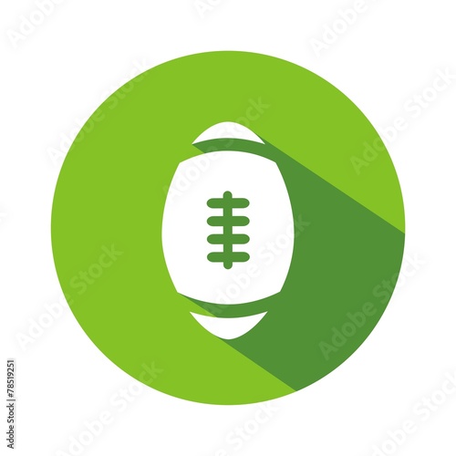 Icono balón rugby verde botón sombra
