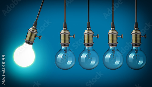 Perpetual motion with vintage light bulbs