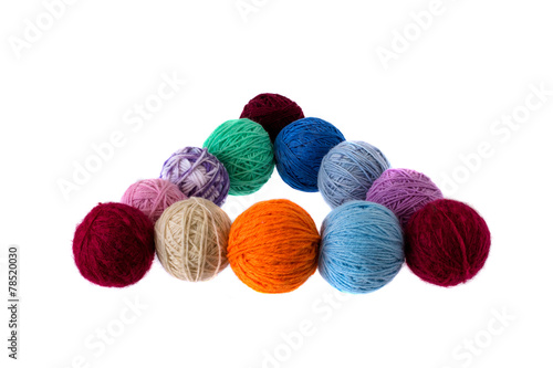 Multi-colored hanks of threads