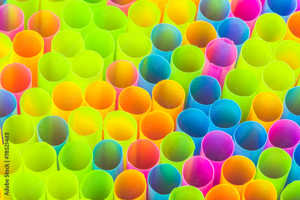 Colorful straw for background