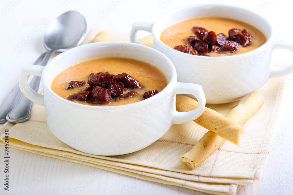 Red lentil and chorizo soup Red lentil and chorizo soup