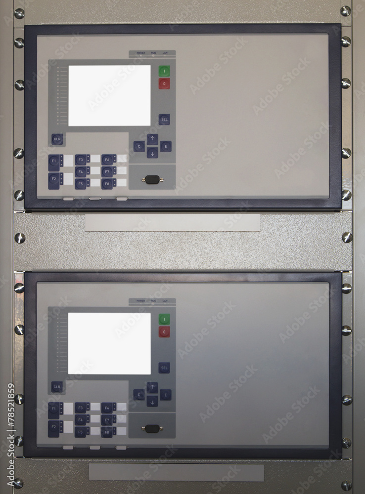 Command panel in modern electrical substation Command panel in modern electrical substation