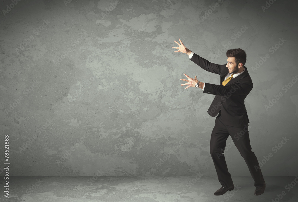 Business person throwing with empty copyspace Business person throwing with empty copyspace