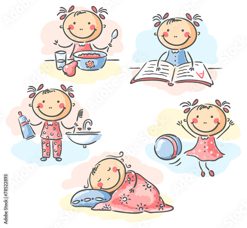 Little girl's daily activities