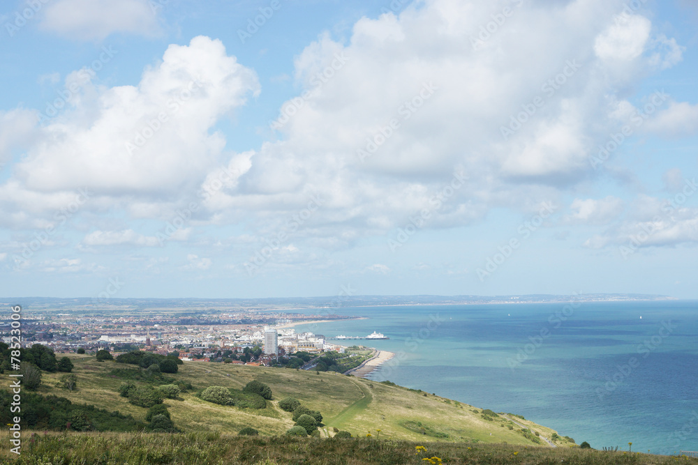 view of the Eastbourne from Cliff Edge, England, UK, EUROPE