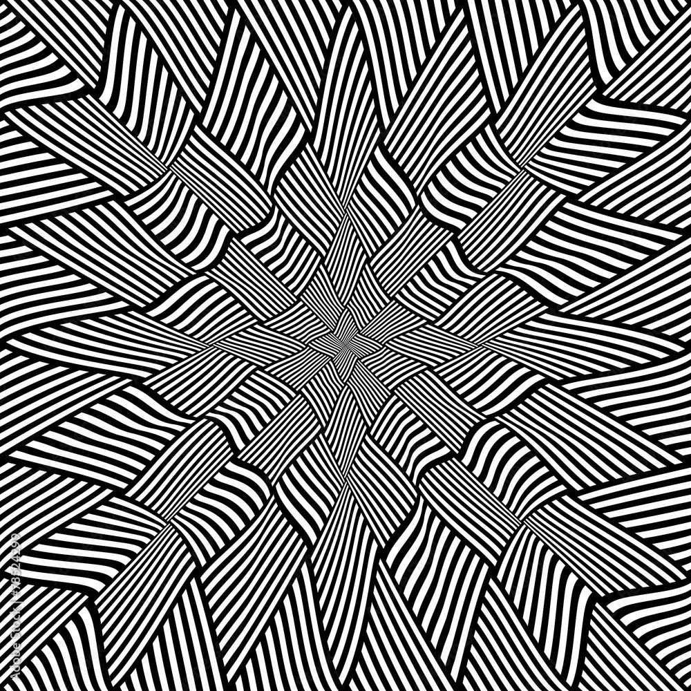 Interlacing pattern. Abstraction consisting of striped tetragona