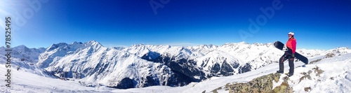 Snowboarder/Panoramaaufnahme